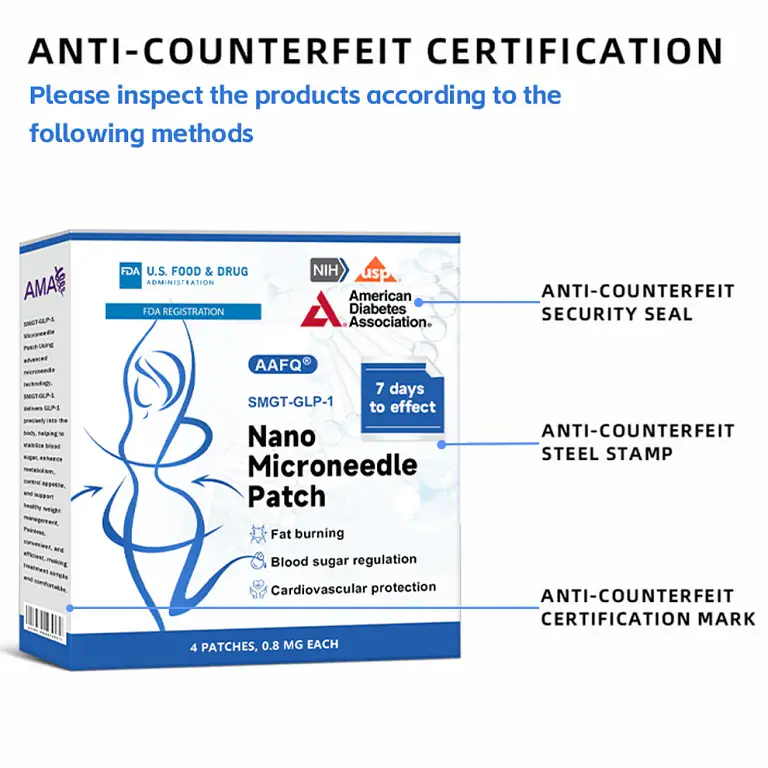 AAFQ® Nano Μicroneedle Patch with SΜGT GLP 1 AAFQ® Nano Μicroneedle Patch with SΜGT GLP 1